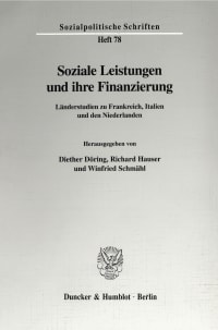 Cover Soziale Leistungen und ihre Finanzierung