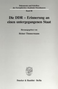 Cover Die DDR - Erinnerung an einen untergegangenen Staat