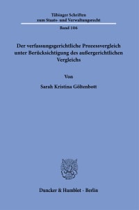 Cover Der verfassungsgerichtliche Prozessvergleich unter Berücksichtigung des außergerichtlichen Vergleichs