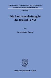 Cover Die Emittentenhaftung in der Brüssel Ia-VO