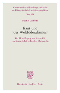 Cover Kant und der Weltföderalismus