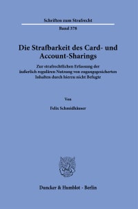 Cover Die Strafbarkeit des Card- und Account-Sharings