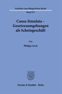 Cover Causa Simulata – Gesetzesumgehungen als Scheingeschäft