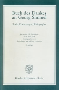 Cover Buch des Dankes an Georg Simmel