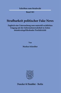 Cover Strafbarkeit politischer Fake News