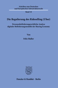 Cover Die Regulierung des Rideselling (Uber)