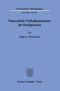 Cover Nonverbale Verhaltensweisen im Strafprozess