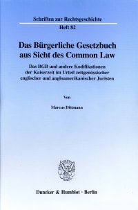 Cover Das Bürgerliche Gesetzbuch aus Sicht des Common Law