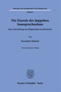 Cover Die Einrede der doppelten Inanspruchnahme