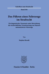 Cover Das Führen eines Fahrzeugs im Strafrecht