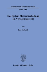 Cover Das System Massentierhaltung im Verfassungsrecht