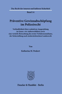 Cover Präventive Gewinnabschöpfung im Polizeirecht