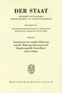 Cover Instrumente der sozialen Sicherung und der Währungssicherung in der Bundesrepublik Deutschland und in Italien