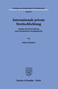 Cover Internationale private Streitschlichtung