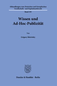 Cover Wissen und Ad-Hoc-Publizität