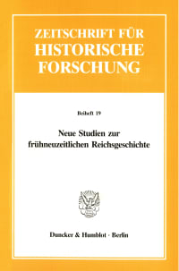 Cover Neue Studien zur frühneuzeitlichen Reichsgeschichte