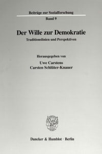 Cover Der Wille zur Demokratie