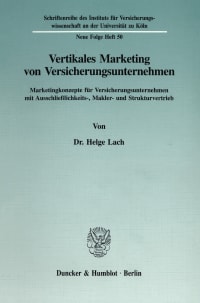 Cover Vertikales Marketing von Versicherungsunternehmen