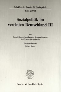 Cover Sozialpolitik im vereinten Deutschland III