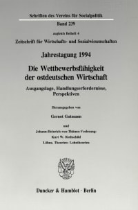 Cover Die Wettbewerbsfähigkeit der ostdeutschen Wirtschaft