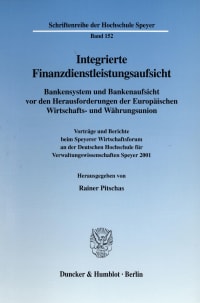 Cover Integrierte Finanzdienstleistungsaufsicht