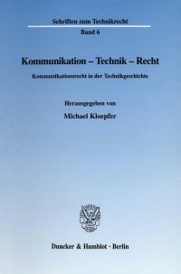 Cover Kommunikation - Technik - Recht