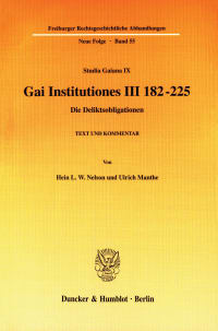 Cover Gai Institutiones III 182 - 225