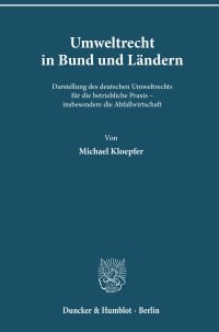 Cover Umweltrecht in Bund und Ländern