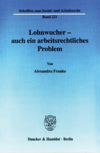 Cover Lohnwucher - auch ein arbeitsrechtliches Problem