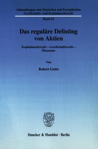 Cover Das reguläre Delisting von Aktien