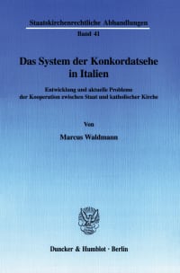 Cover Das System der Konkordatsehe in Italien