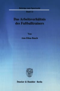 Cover Das Arbeitsverhältnis des Fußballtrainers