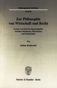 Cover Zur Philosophie von Wirtschaft und Recht