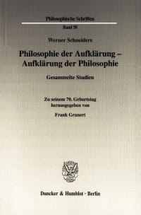 Cover Philosophie der Aufklärung - Aufklärung der Philosophie