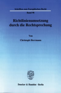 Cover Richtlinienumsetzung durch die Rechtsprechung