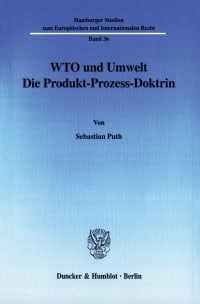 Cover WTO und Umwelt