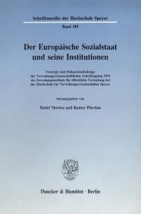 Cover Der Europäische Sozialstaat und seine Institutionen