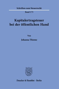 Cover Kapitalertragsteuer bei der öffentlichen Hand