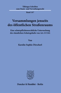 Cover Versammlungen jenseits des öffentlichen Straßenraums