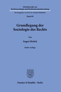 Cover Grundlegung der Soziologie des Rechts