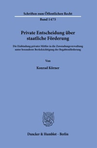 Cover Private Entscheidung über staatliche Förderung