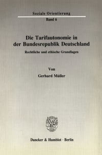 Cover Die Tarifautonomie in der Bundesrepublik Deutschland