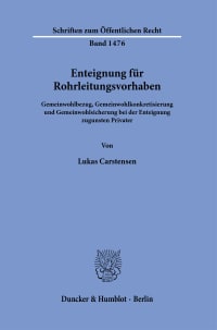 Cover Enteignung für Rohrleitungsvorhaben