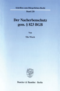 Cover Der Nacherbenschutz gem. § 823 BGB