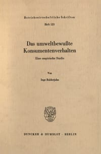 Cover Das umweltbewußte Konsumentenverhalten