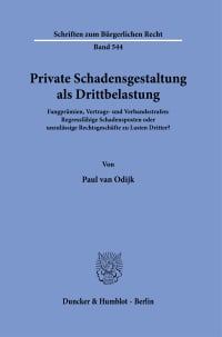 Cover Private Schadensgestaltung als Drittbelastung