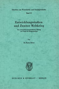 Cover Entwicklungsstadien und Zweiter Weltkrieg