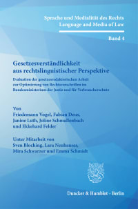 Cover Gesetzesverständlichkeit aus rechtslinguistischer Perspektive