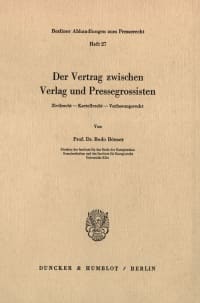 Cover Der Vertrag zwischen Verlag und Pressegrossisten