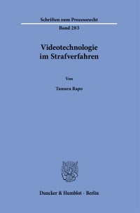 Cover Videotechnologie im Strafverfahren